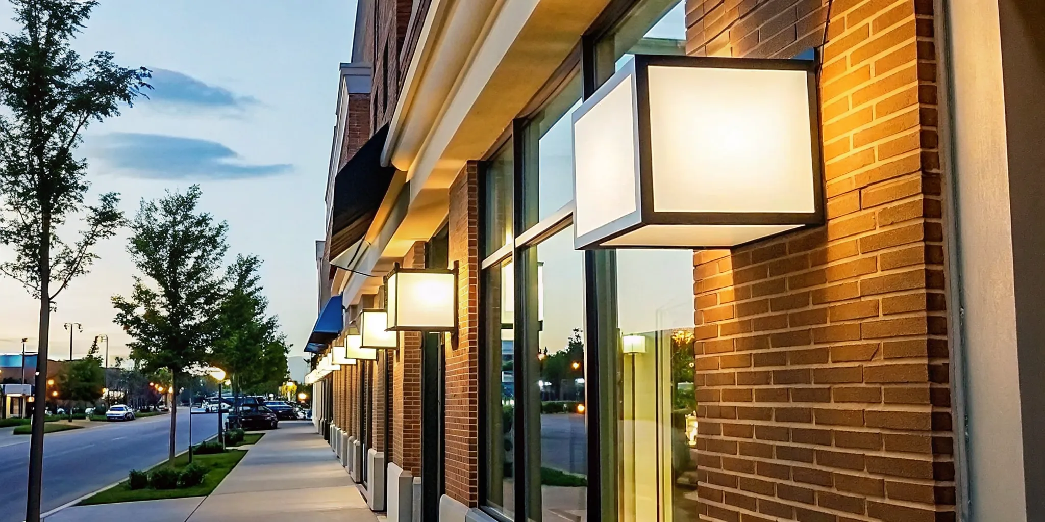 Illuminated storefront sign for a Long Island business